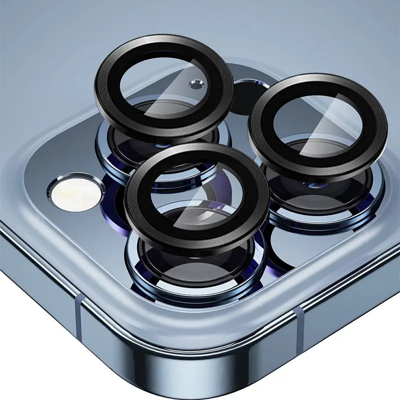 Защитное стекло Metal Classic на камеру (в упак.) для Apple iPhone 15 Pro (6.1) / 15 Pro Max (6.7) Черный / Midnight - фото 3