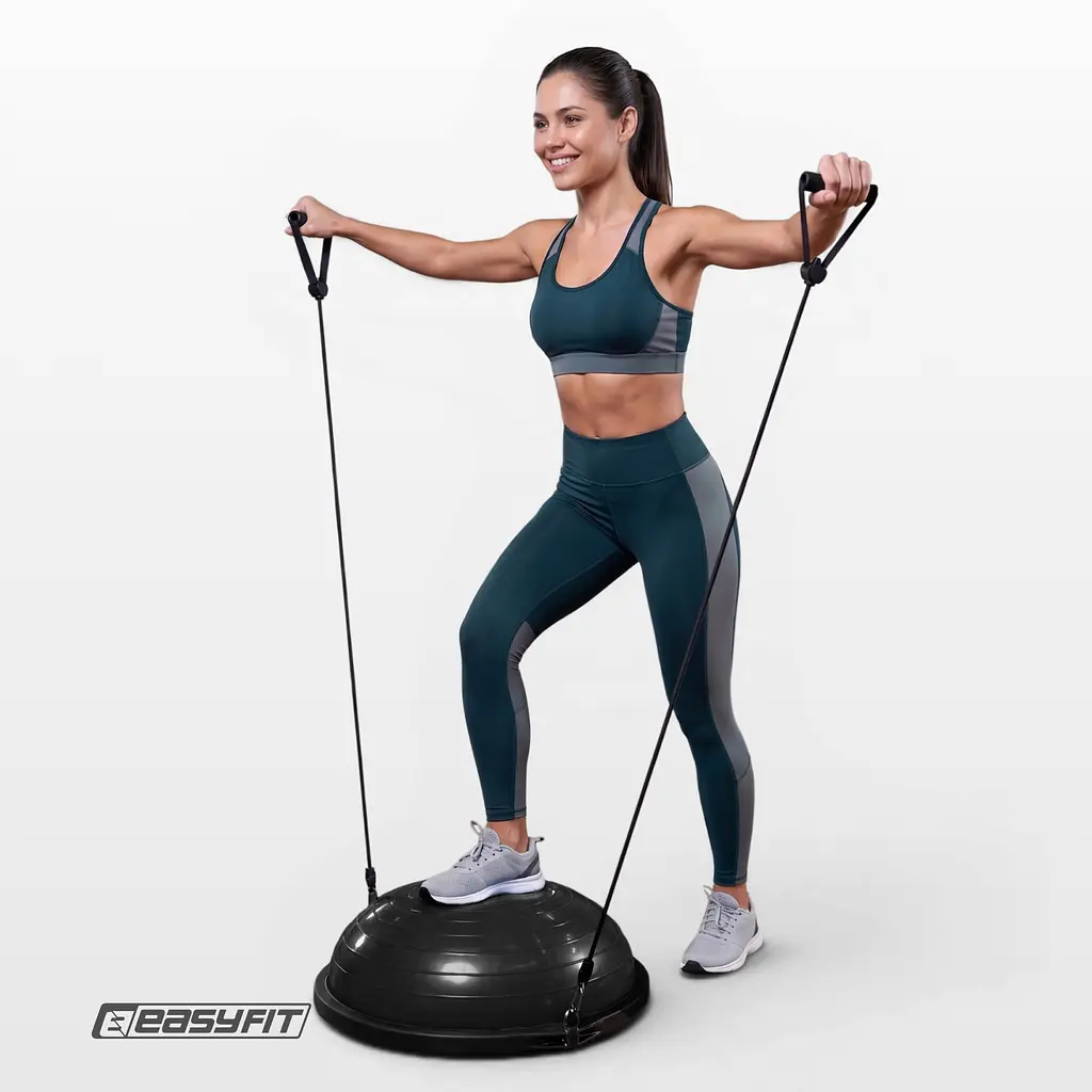 Балансувальна платформа EasyFit BOSU 60 см чорна - фото 7