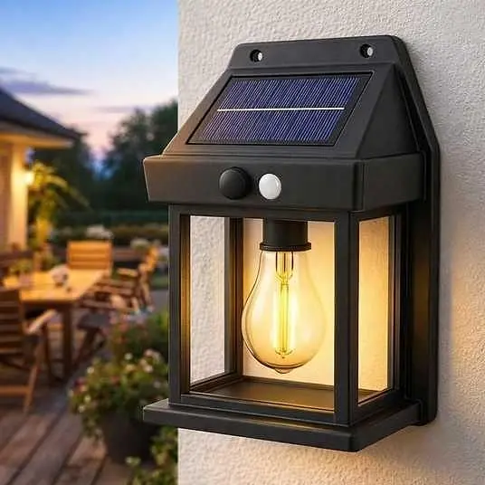 Вуличний ліхтар настіний Solar Light BK899 на сонячних батареях з датчиком руху - фото 2