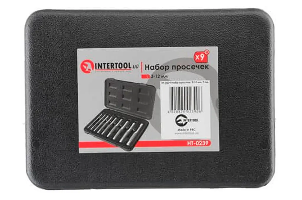Набор пробойников просечек для высекания ажурных узоров и прокладок Intertool ( в наборе 9 шт. 3-12 мм) HT-0239 - фото 5