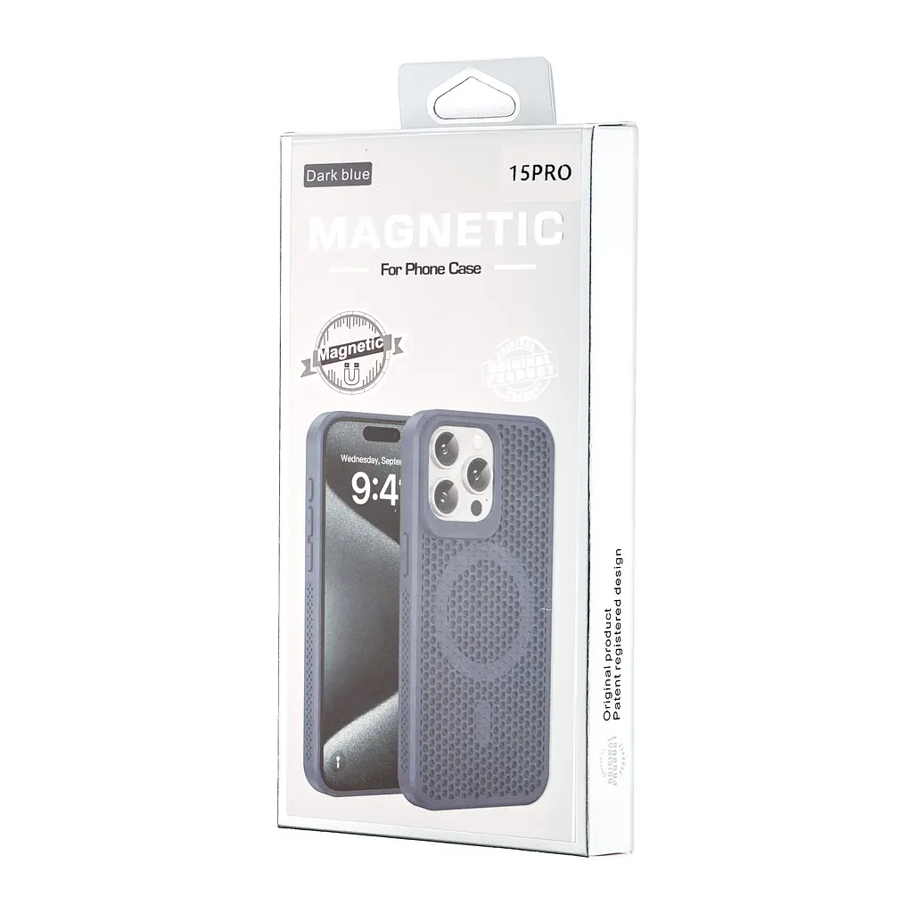 Чохол Silicone Cooling Сase with MagSafe iPhone 15 Pro Dark Blue - фото 2