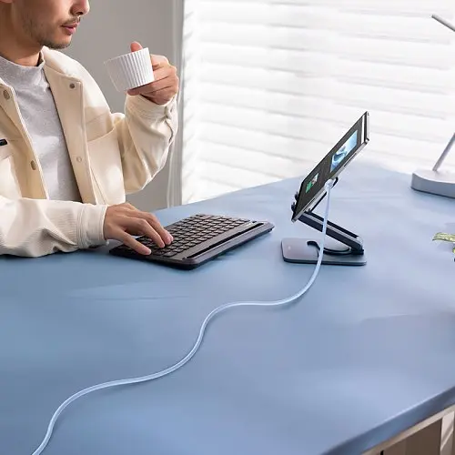 USB кабель Baseus Silky Series USB to Type-C 100W 1m синій P10377703313-00 - фото 6