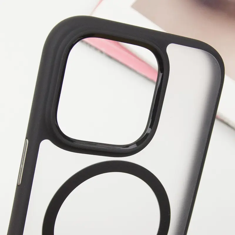 TPU+PC чохол Blueo Skin Friendly Frosted with MagSafe для Apple iPhone 16 Pro (6.3) Чорний / Black - фото 4