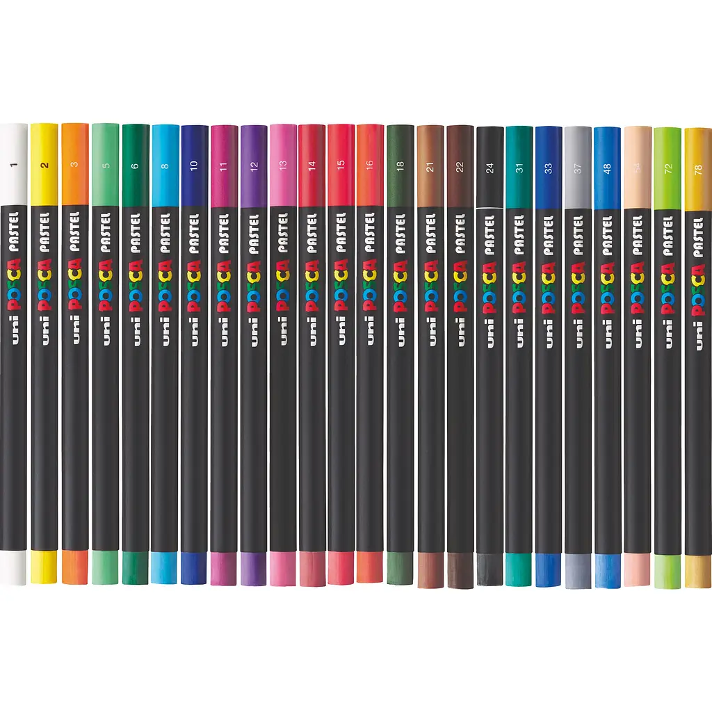 Пастель воскова Uni Posca Pastel 24 кольори (KPA-100/24C) - фото 3
