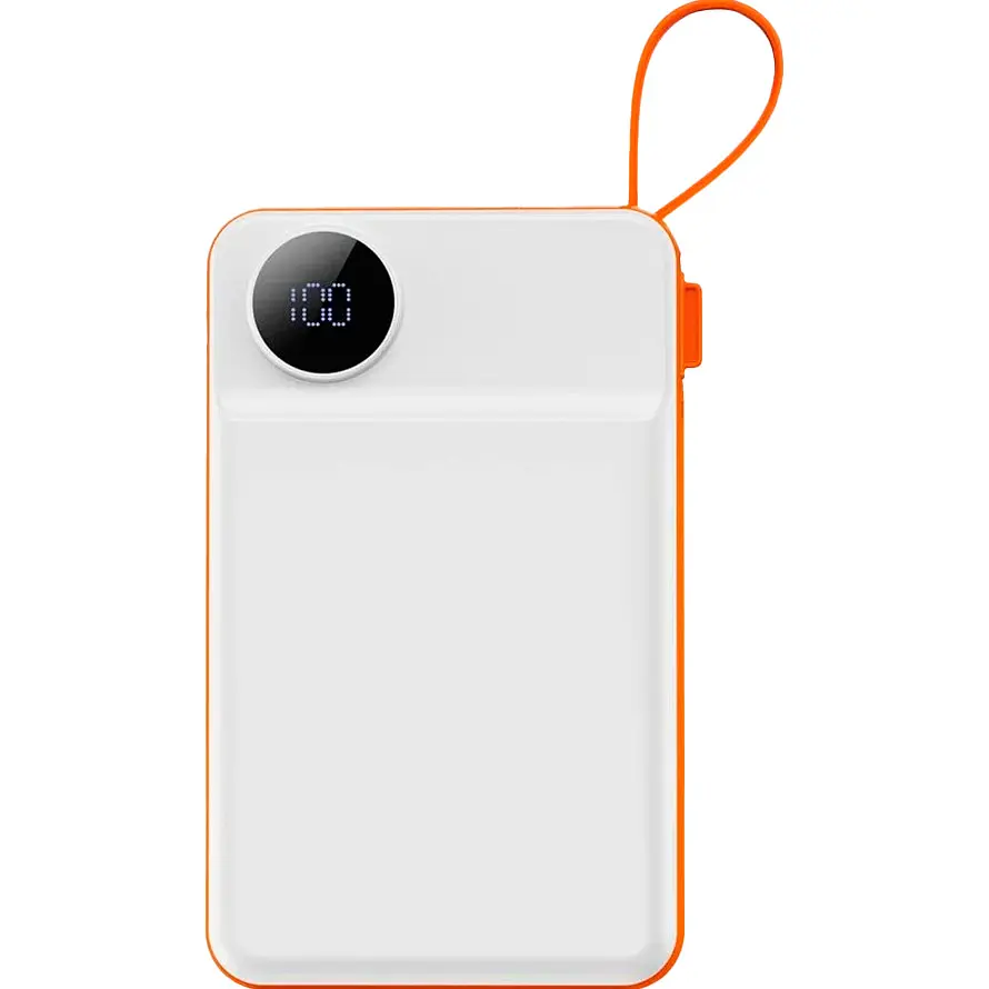 Зовнішній акумулятор Wiwu Core 2 in 1 Wi-P007 10000mAh 22.5w White/Orange [104323] - фото 6