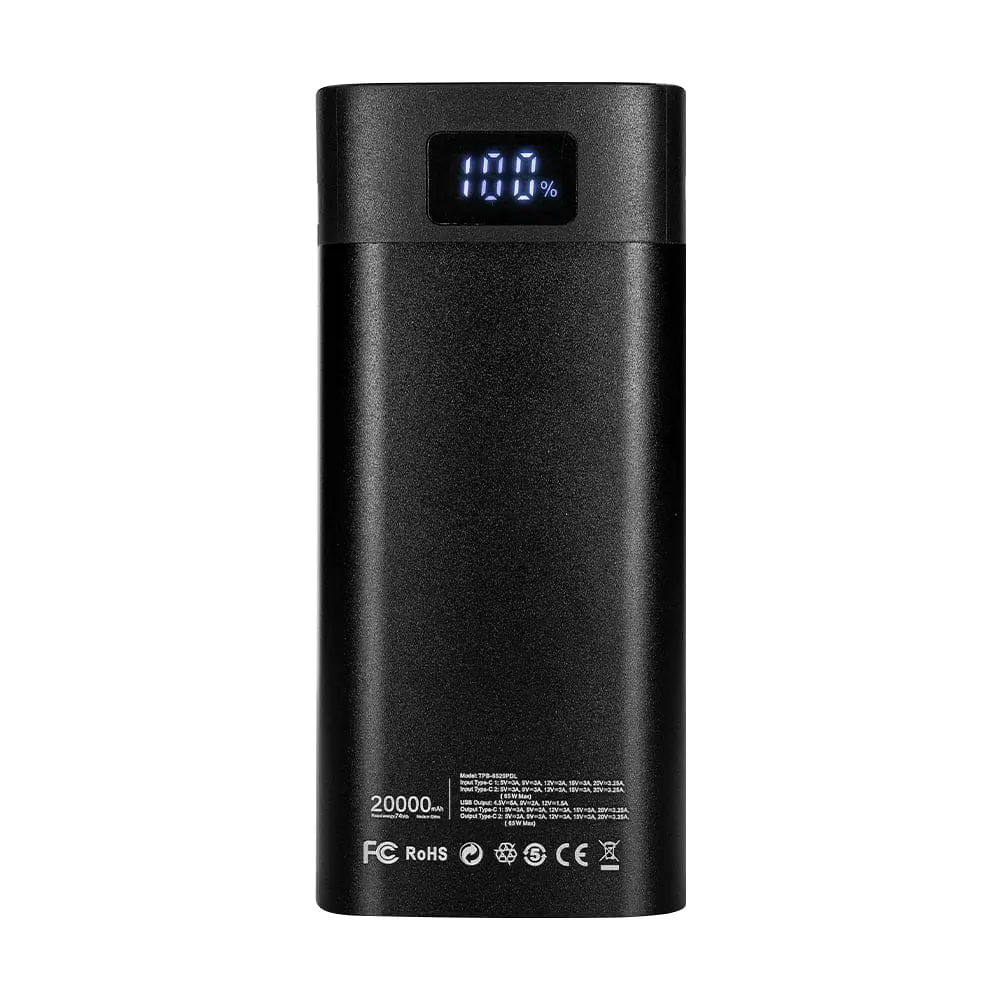 Повербанк 20000mAh Power Bank Trinix TPB-6520PDL Black 65W LED-фонарь (43-00079) - фото 4