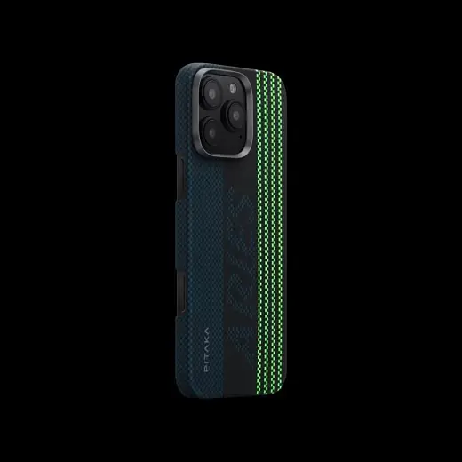 Карбоновий чохол, що світиться Pitaka x Aries Tactile Woven Case Credit card для iPhone 16 Pro (KI1601CR) - фото 2