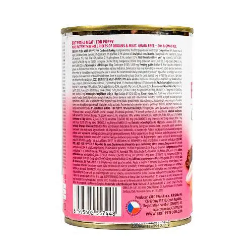 Влажный корм Brit Care Pate & Meat для щенков, с курицей и индейкой, 400 г - фото 4