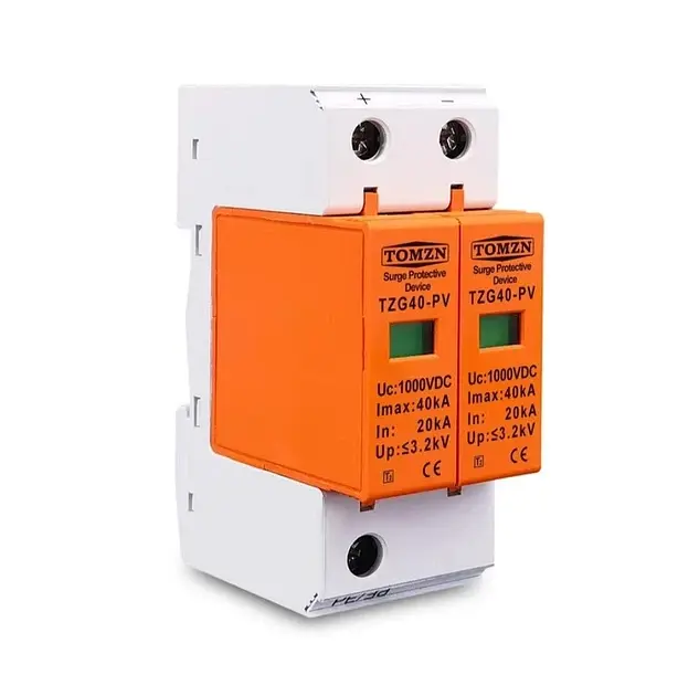 Пристрій захисту від імпульсних перенапруг DC TOMZN TZG40-PV 2P 20–40kA 1000V обмежувач перенапруги 2х полюсний (19637)