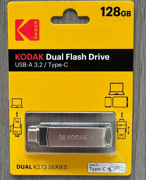 Флешка Kodak 128 ГБ з USB 3.2 та Type-C для швидкої передачі даних Сірий - фото 2
