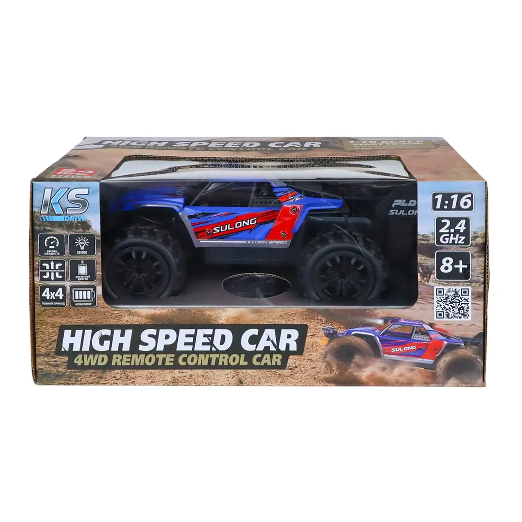 Автомобіль OFF-ROAD на р/к – HIGH SPEED (синій, 1:16, 2.4 ГГц, акум. 3,7 V) KS Drive SL-8024A - фото 5