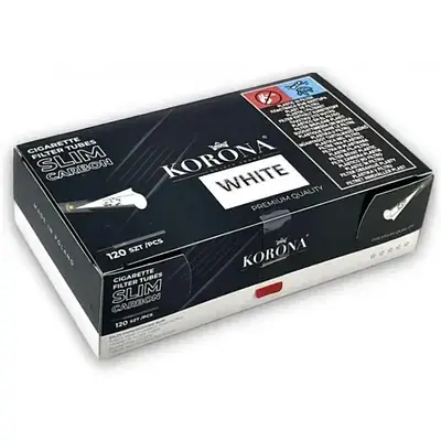 Гільзи для цигарок Korona Slim White Carbon 120 шт. - фото 2