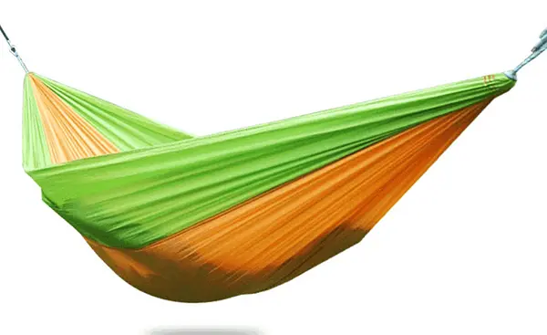 Гамак туристичний підвісний нейлоновий з карабіном 140/280см до 100кг Hammock Net жовто-зелений - фото 4