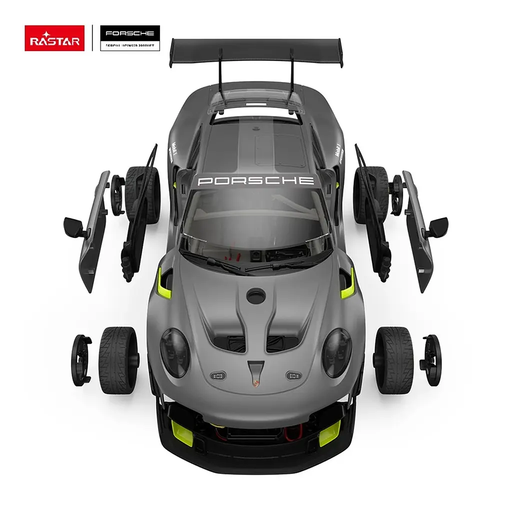 Конструктор RASTAR машинка Porsche 911 GT2 RS Clubsport 25 R/C 1:18 серый 99600 - фото 4