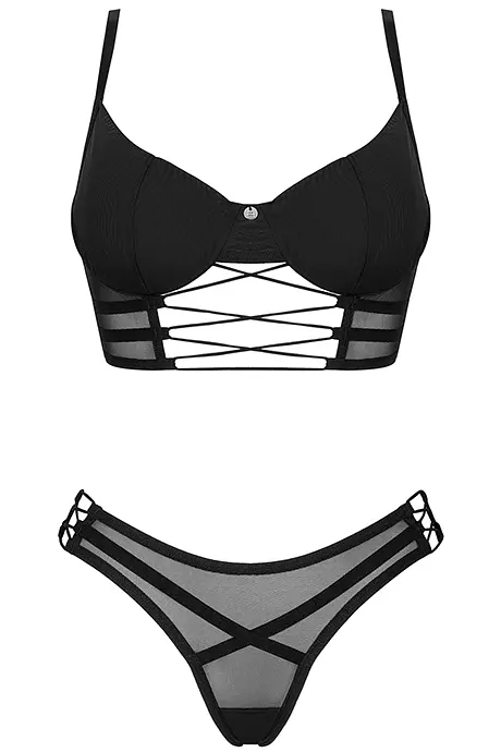 Комплект Obsessive Roxelia set (Чорний, XS/S) Obsessive 100452 96970 - фото 6