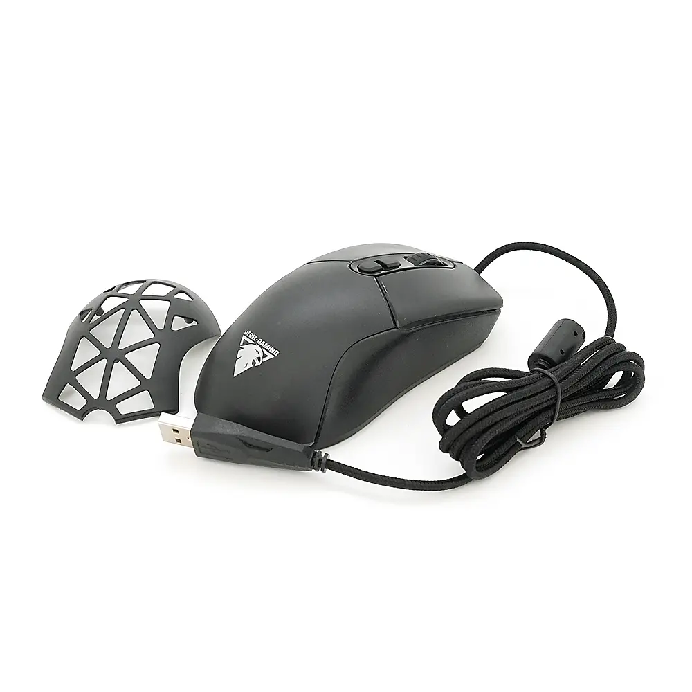 Миша провідна JEDEL GM1390, 7 кнопок, 1000/2400/3200/4800/6400/7200DPI, кабель 1,5 м. RGB підсвічування. Змінна панель. Black. Box - фото 5