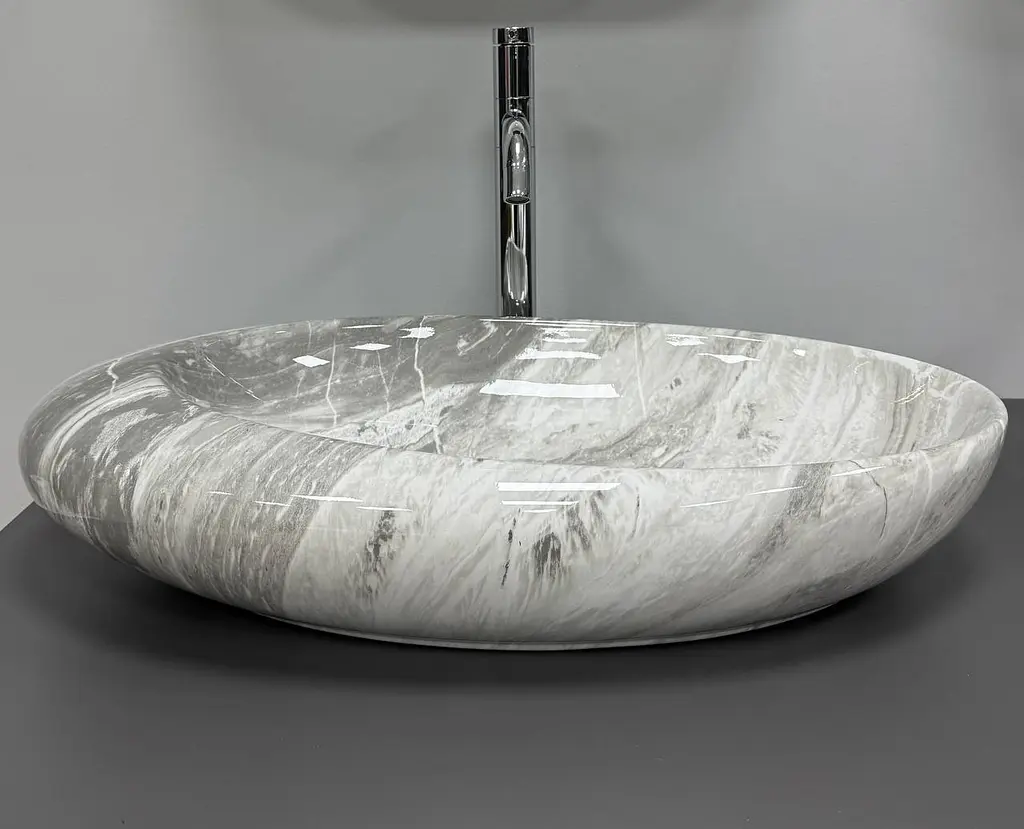 Умивальник VBI Vicenza M накладний 58x36 см grey stone glossy VBI-014806 - фото 5