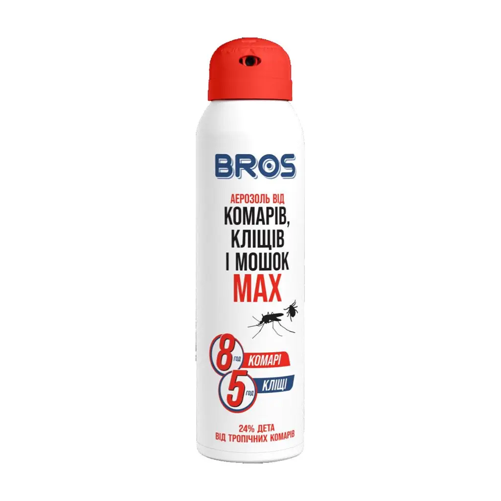 Аерозоль від комах Bros MAX від комарів і кліщів 90 мл (5904517065185/5904517324572)