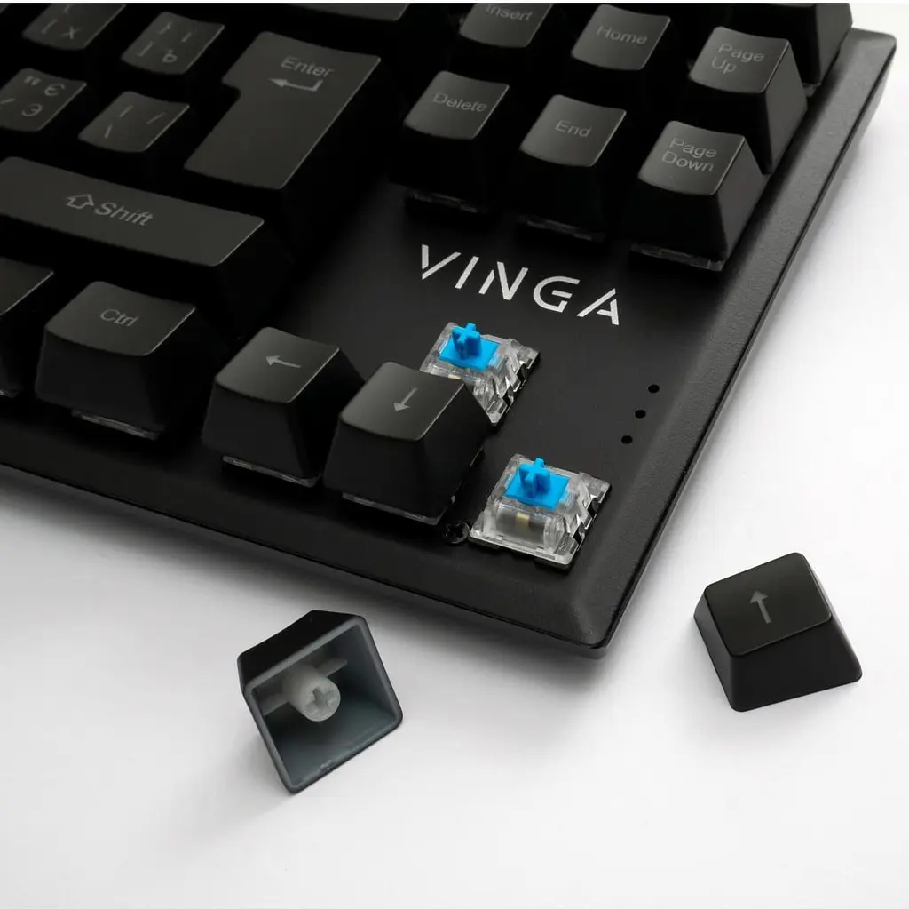 Клавиатура Vinga KBGM-110 87 key LED Blue Switch USB Black (KBGM-110 Black) - фото 4