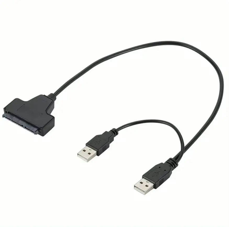 Кабель-перехідник XON MemoryCable 2 x USB 2.0 to SATA 6 Гбіт/c 2.5" HDD / SSD Чорний (XCA1A22SA1PB 6556) - фото 4