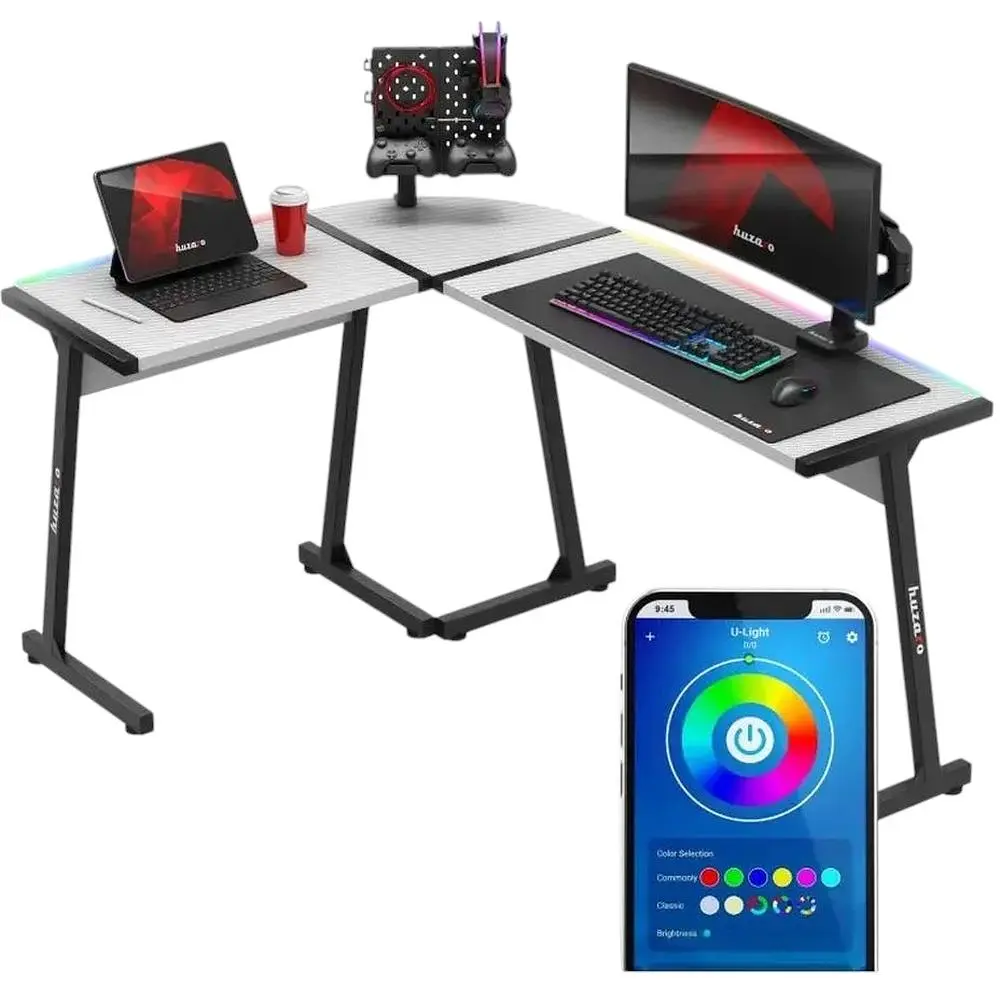 Комп'ютерний стіл Huzaro Hero 6.0 White RGB Smart - фото 6