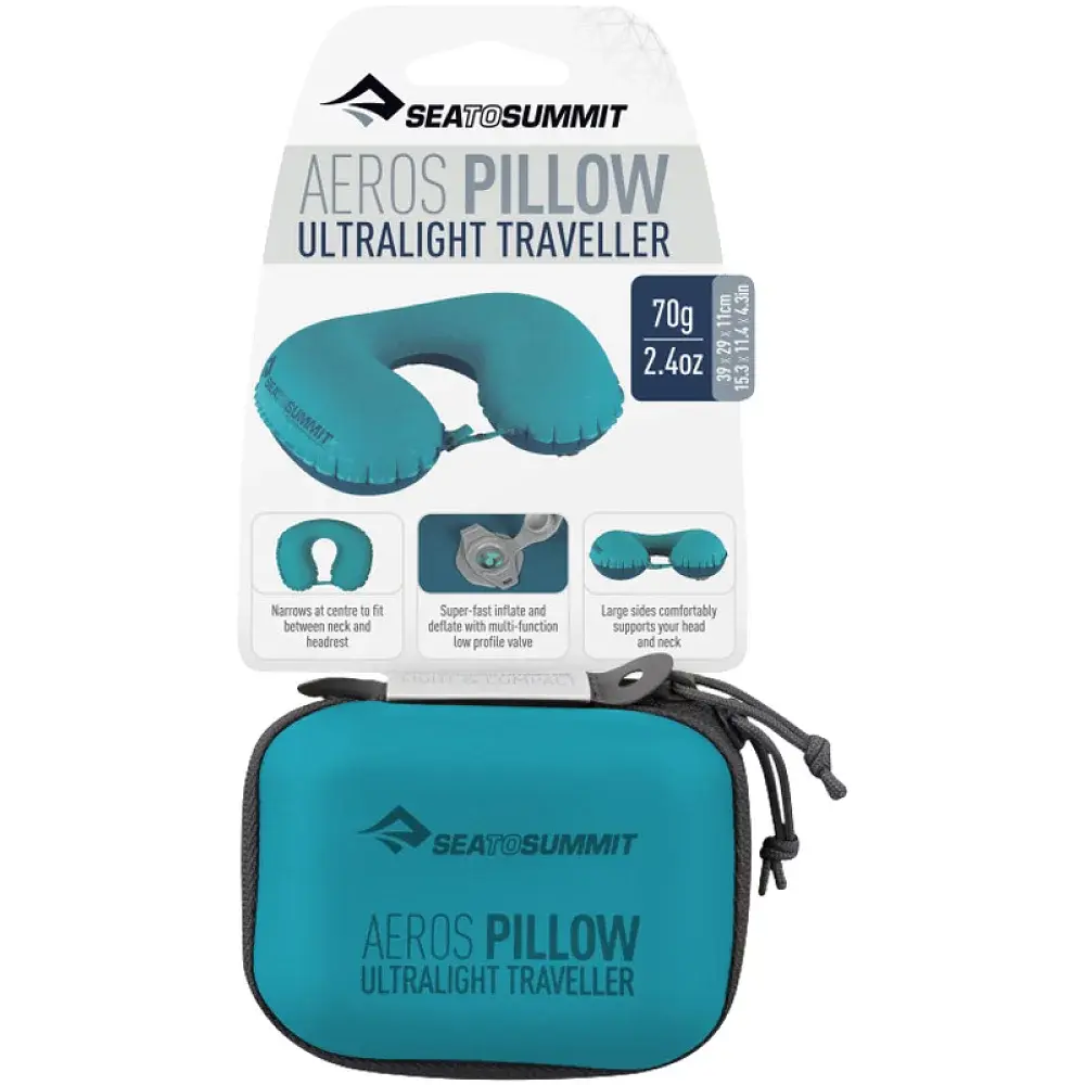 Подушка Sea To Summit Aeros Ultralight Traveller Pillow Aqua - фото 4