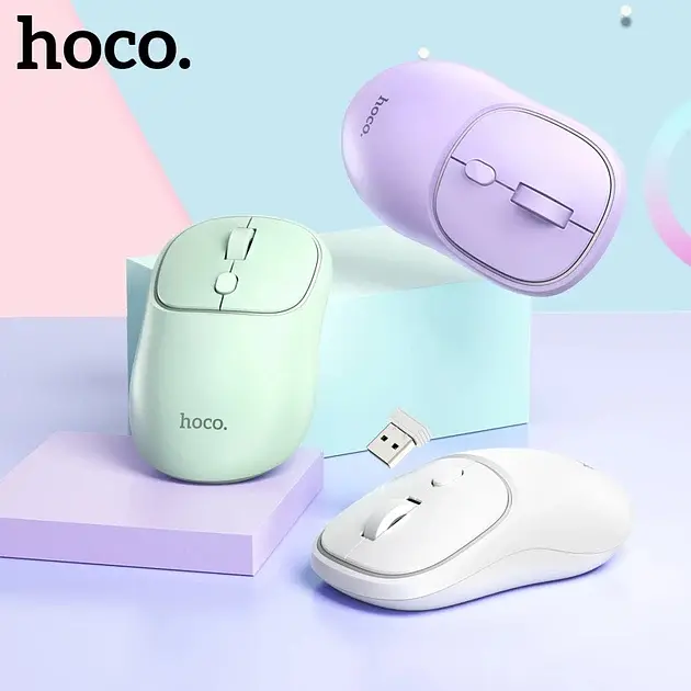 Бездротова миша Hoco GM25 Royal Dual-Mode Business Wireless Mouse White - фото 4
