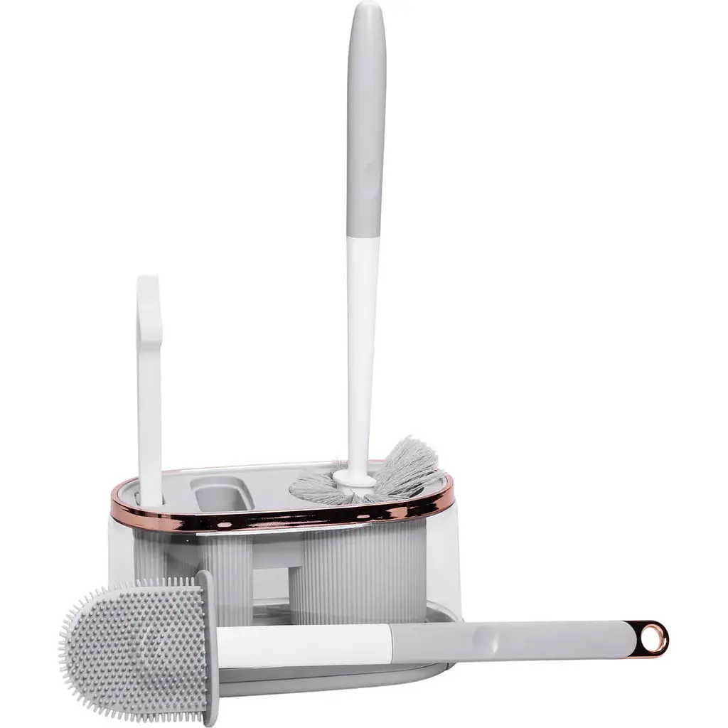 Набор аксессуаров для туалета Household Cleaning Products с серой подставкой HP-35015-47G - фото 2