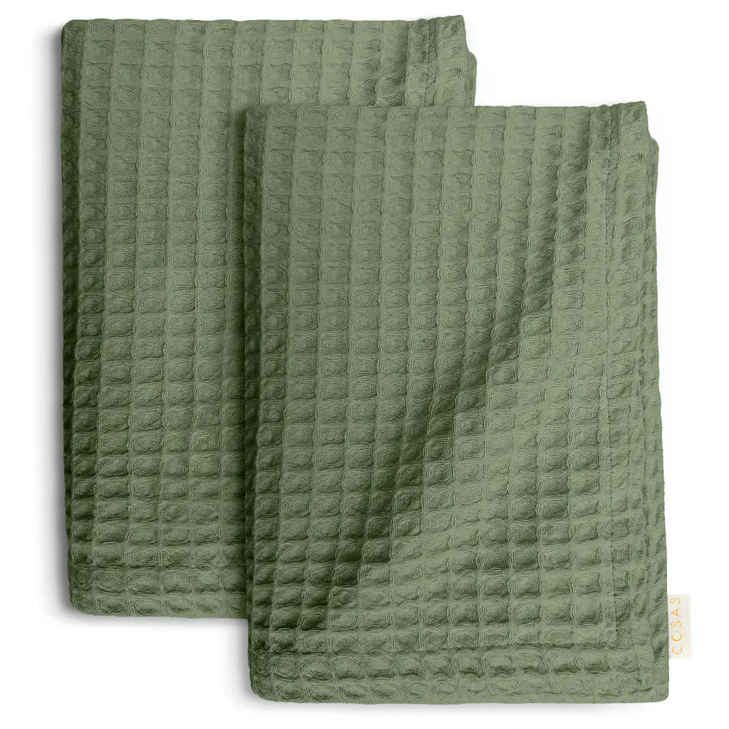 Вафельні рушники Olive Greek Waffle CS1 2шт 75х95см/75х130см (SetTw_GreekWaffle_53Olive75x95_53Olive75x130)