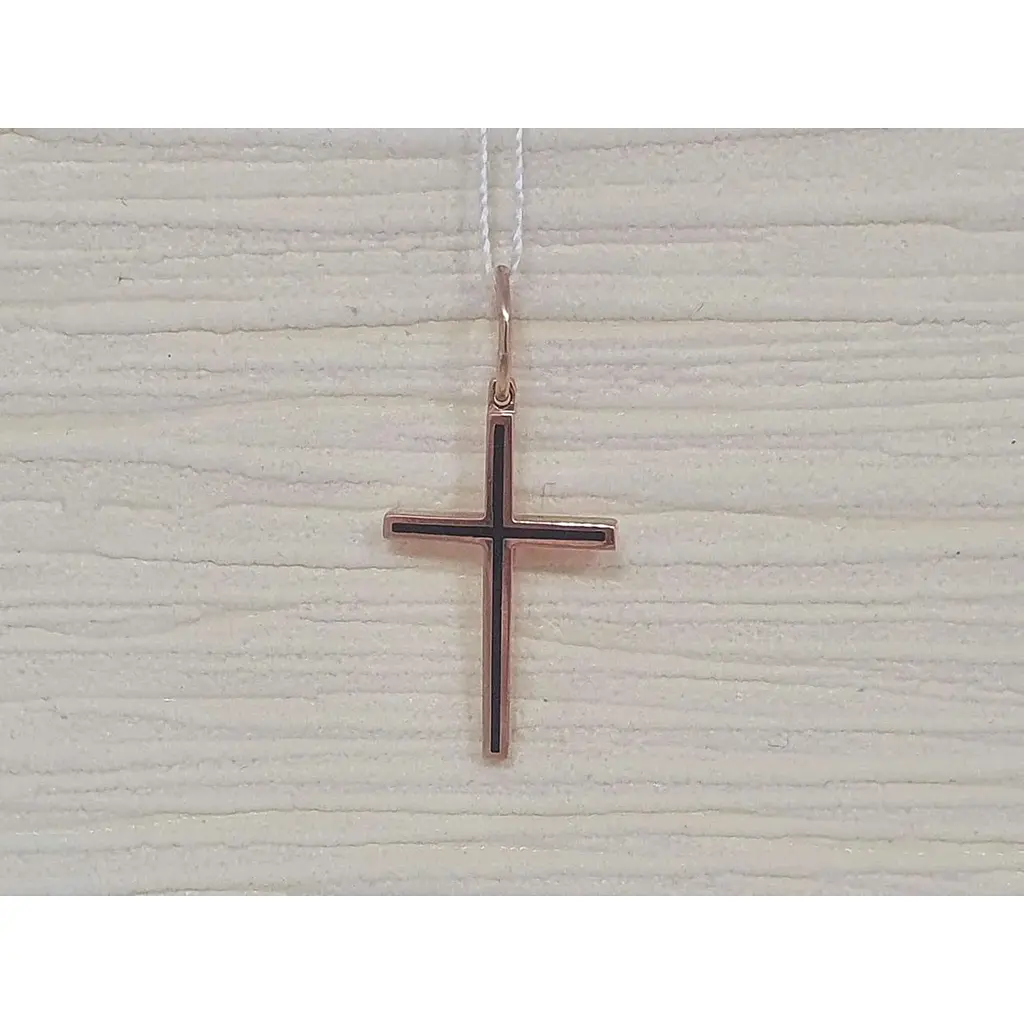 Золотий хрестик Харківська ювелірна фабрика з емаллю. 11589-СЕЧЕР - фото 2