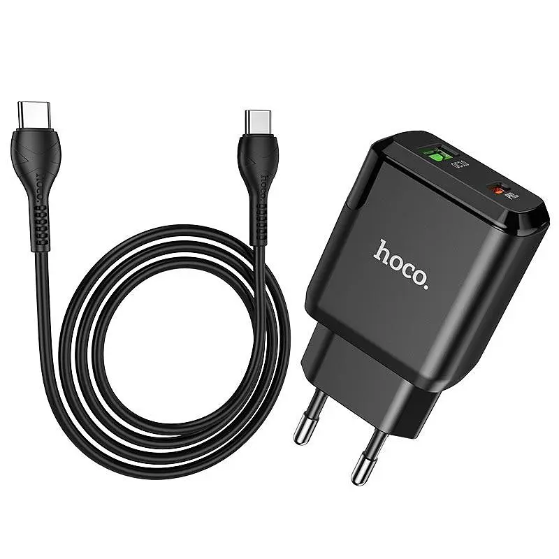 Зарядное устройство Hoco Favor N5 20 W + кабель Type-C Type-C черный 6931474738936 - фото 2