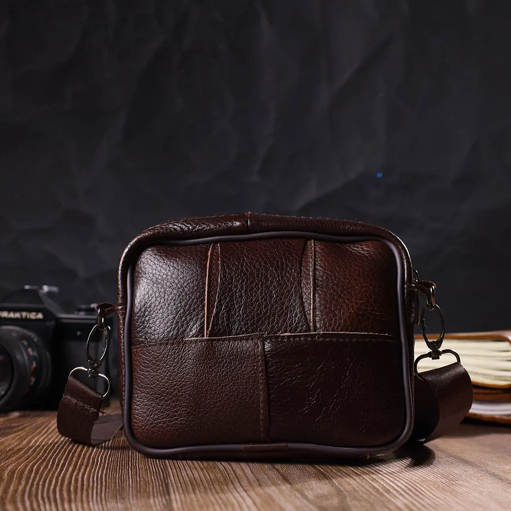 Сумка кожаная мужская Vintage 16х12,5х4 см sum0022670 - фото 7
