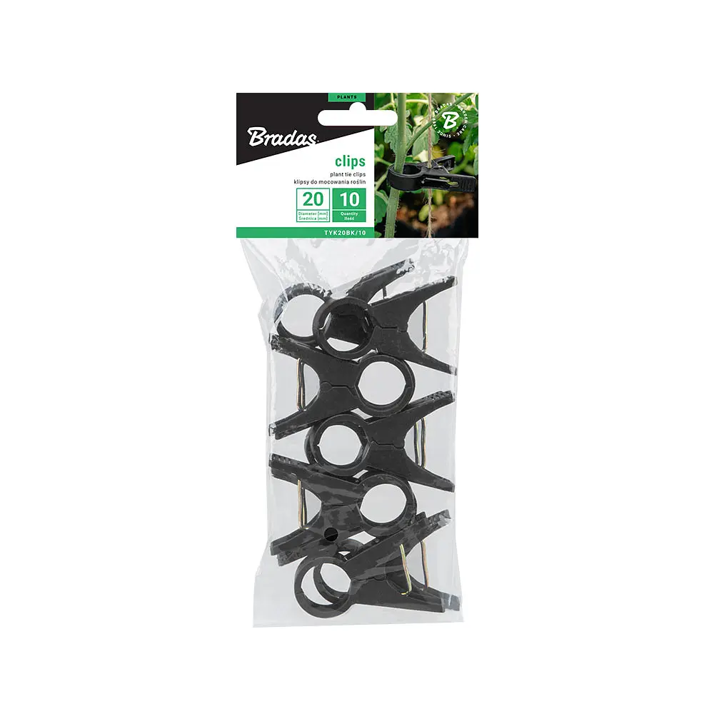 Затискачі для фіксації рослин Bradas 20 мм, 10 шт, BLACK (TYK20BK/10) - фото 3