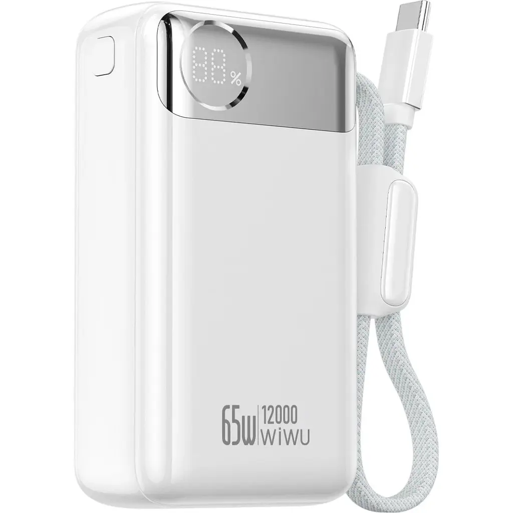 Зовнішній акумулятор WiWU Power Plus T132 12000mAh 65W White (6979107511143) [172713] - фото 2