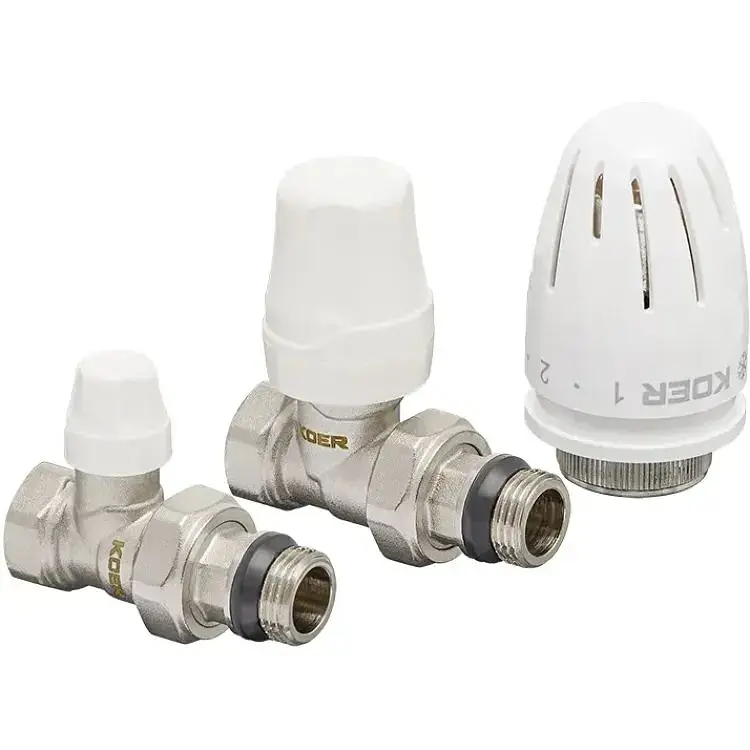 Комплект для підключення радіатора Koer 1/2"x1/2" прямий з термоголовкою SET-12 KR3177