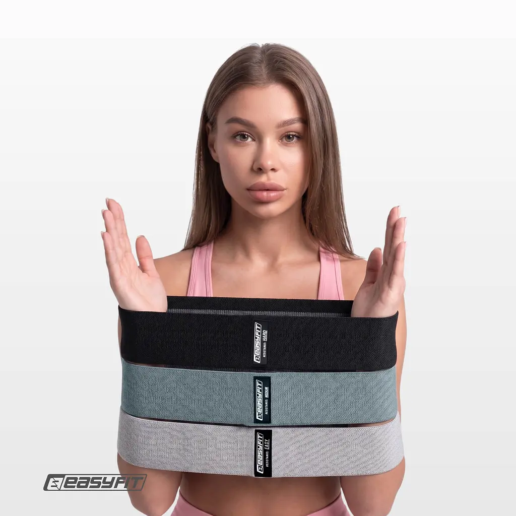 Набір тканинних гумок для фітнесу EasyFit 3 шт - фото 10
