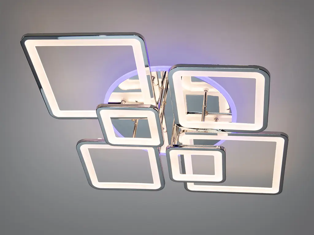 Стельова LED-люстра Diasha 8160/6HR LED 3color 150 W, 97×71×16 см, 3 кольори світла, диммер, пульт - фото 3