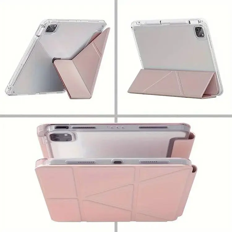Обложка BeCover Ultra Slim Origami Transparent с креплением Apple iPad Pro 11" M4 2024 Pink (711691) - фото 6