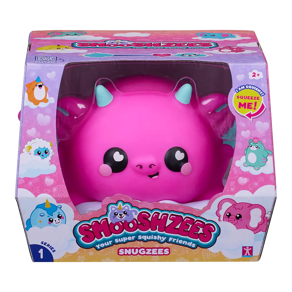 Игрушка-антистресс Smooshzees Snugzees Дракон Динки коллекционная малиновая (8236) - фото 4