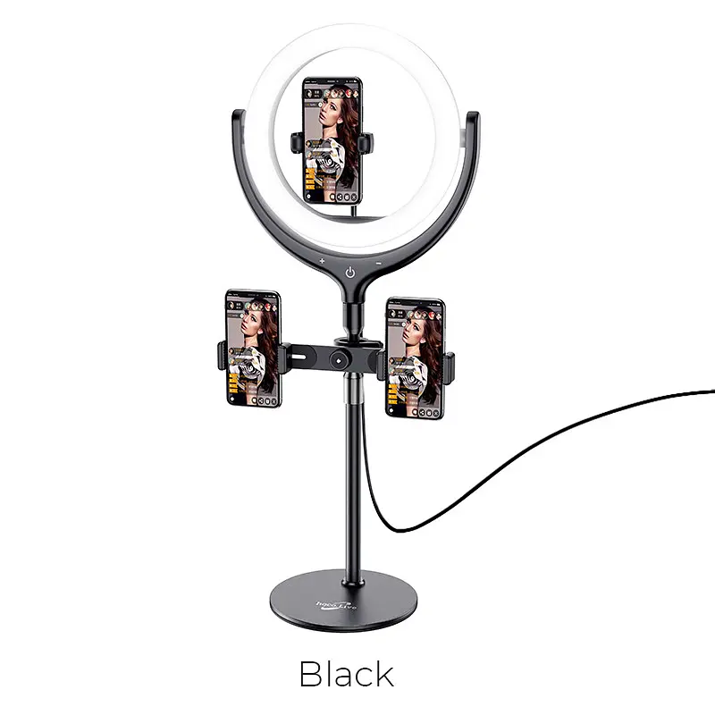 Тримач із кільцевим освітленням Hoco LV01 Rouge desktop fill light live broadcast stand - фото 7