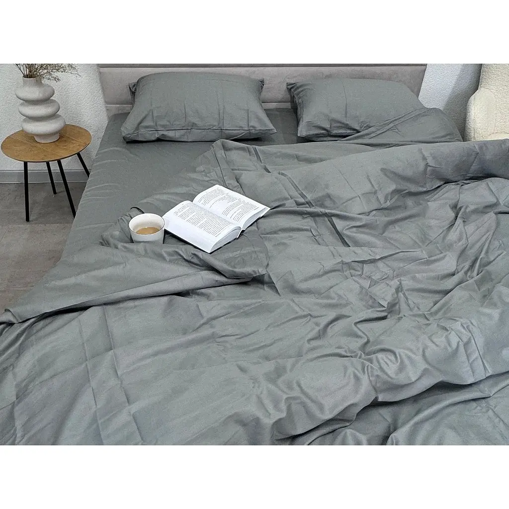 Підковдра Ecotton Natural Grey сатин 210х220 см сіра (24776) - фото 3