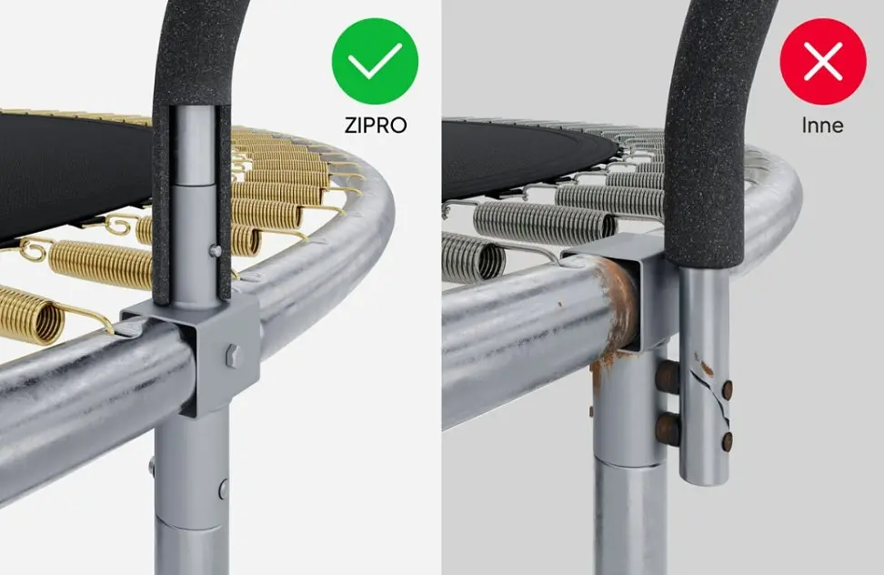 Батут із внутрішньою сіткою Zipro Jump Pro Premium 8 футів 252 см чорно-зелений (5902659843180) - фото 4