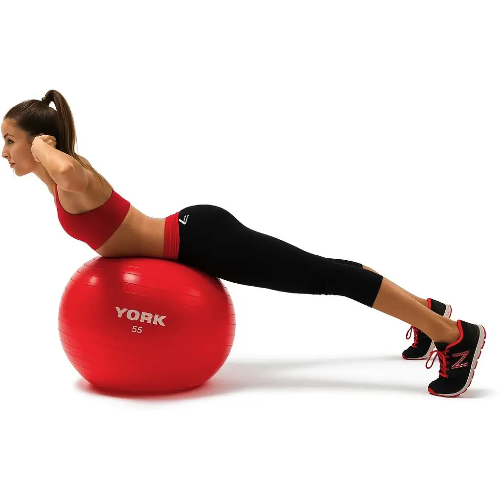 Фітбол York Fitness 55см червоний + насос - фото 7