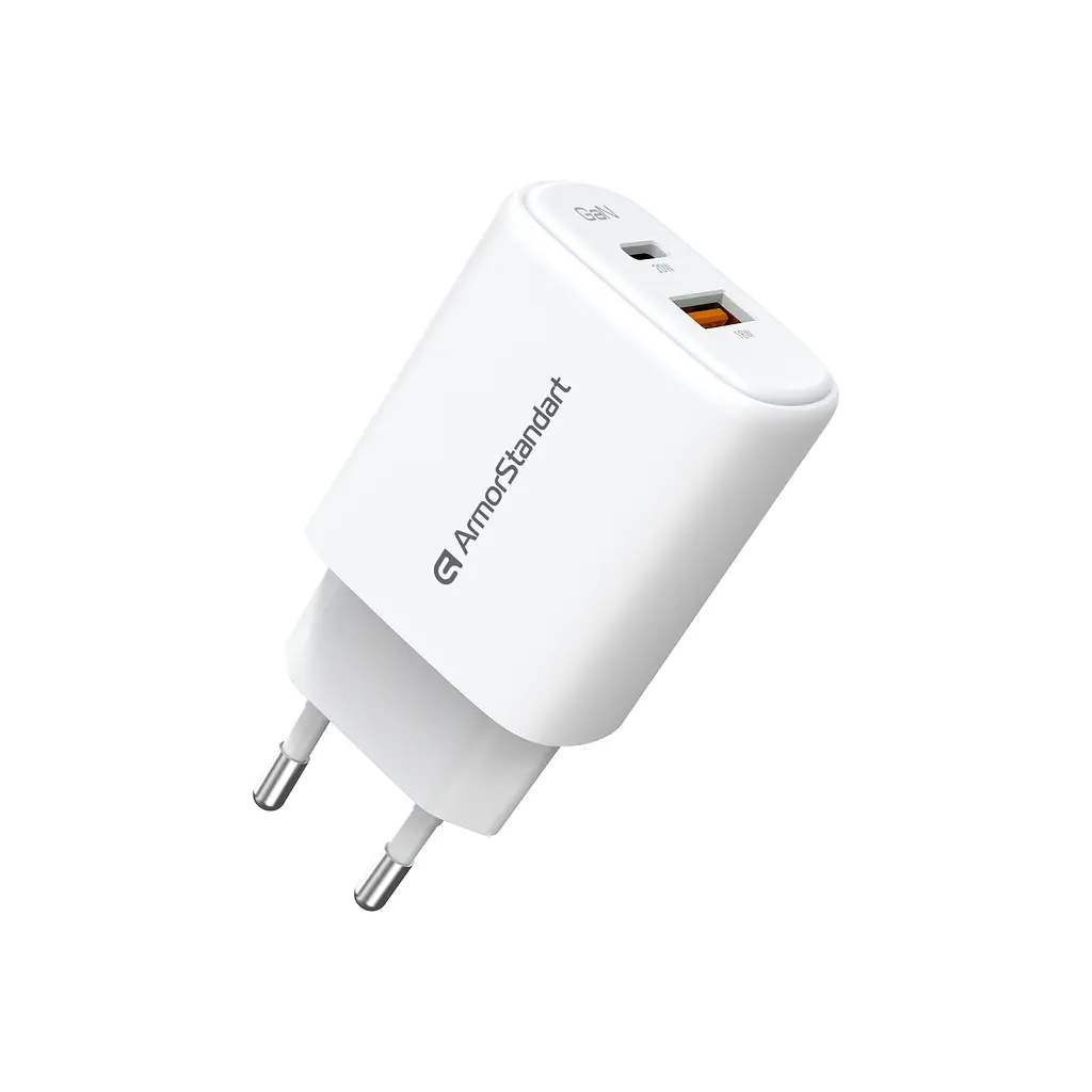 Зарядний пристрій ArmorStandart AR-T202WEU 20W GaN USB-C+ USB-A White (ARM89531) - фото 4