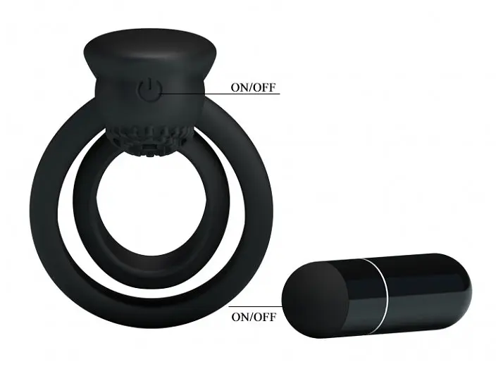 Насадка з вібрацією Pretty Love Penis Ring Black Baile BI-026218 87678 - фото 7