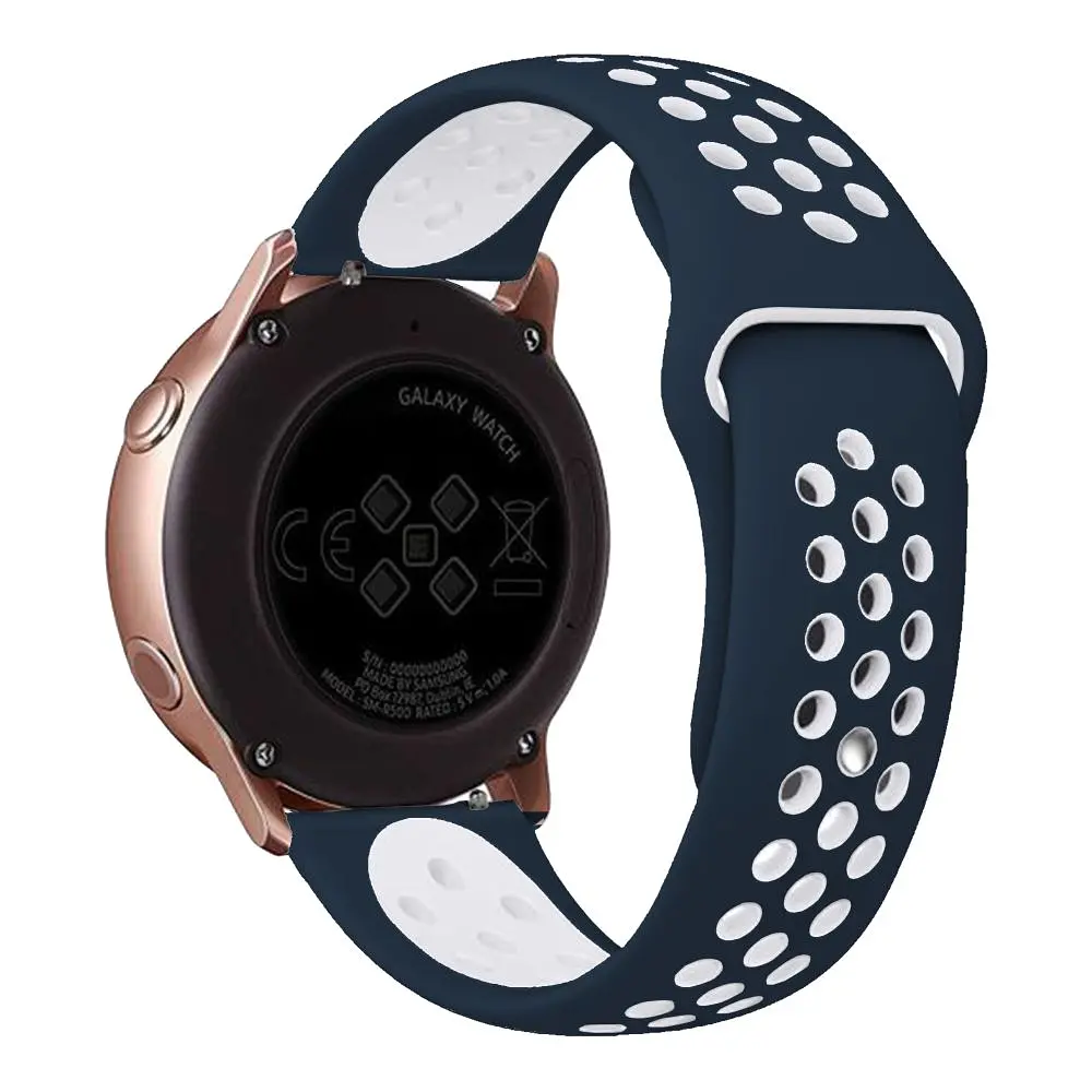 Ремінець Universal 22mm Silicone N Sport Samsung/Amazfit/Huawei Blue White (29272_3337592) - фото 3