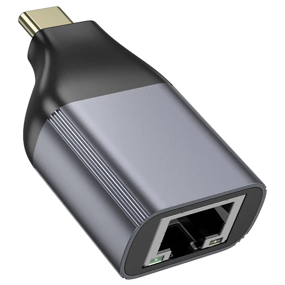 Адаптер перехідник Hoco UA35 Type-C to RJ45 metal grey - фото 4