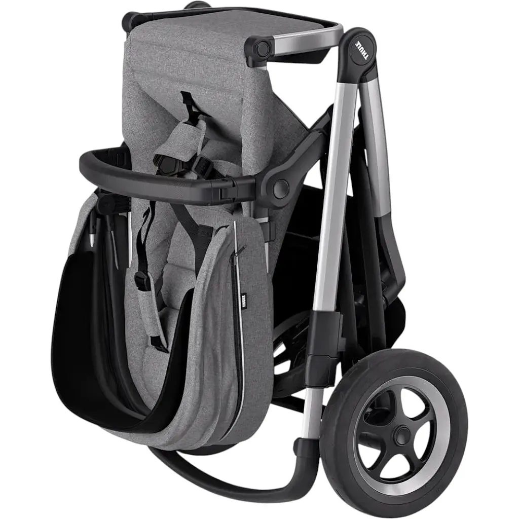 Дитяча коляска Thule Sleek Grey Melange з люлькою (TH 11000006) - фото 4