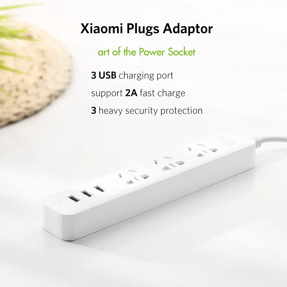 Фільтр подовжувач Mi Power Strip 3 USB 1.8m 15 W XMCXB01QM - фото 4