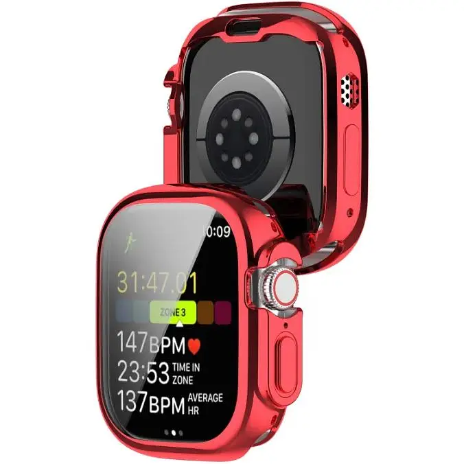 Чехол-накладка DK для Apple Watch Ultra 49mm (Series 1 / 2) Silicone Face Case (red) - фото 3